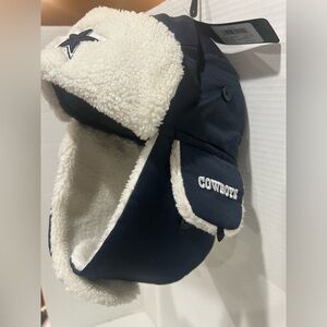 NFL Dallas Cowboys Trapper Hat Arctic Circle Navy/Cream Lining Hat One Size NWT